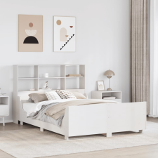 fehér tömör fa könyvespolcos ágy matrac nélkül 150 x 200 cm ágy és ágykellék