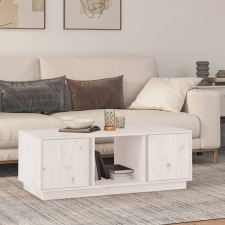 fehér tömör fenyőfa dohányzóasztal 110x50x40 cm bútor