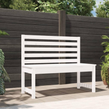 fehér tömör fenyőfa kerti pad 109 cm kerti bútor