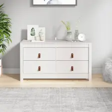  Fehér tömör fenyőfa kisszekrény 100x40x54 cm bútor