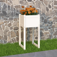 fehér tömör fenyőfa növénytartó 40x40x81 cm kerti tárolás