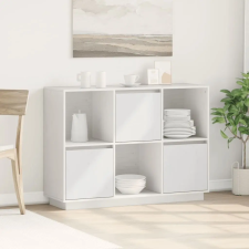  Fehér tömör fenyőfa tálalószekrény 110,5x35x80 cm bútor