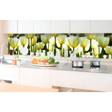 Fehér tulipánok, konyhai matrica hátfal, 350 cm tapéta, díszléc és más dekoráció
