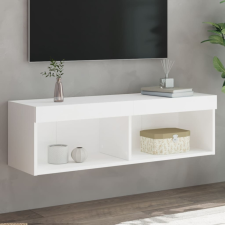  fehér TV-szekrény LED-világítással 100 x 30 x 30 cm bútor