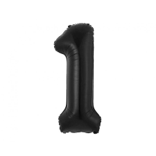 Fekete 1-es B&C Matt Black szám fólia lufi 85 cm party kellék
