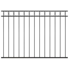  fekete acél kerítéspanel 1,7 x 1,2 m kerti bútor