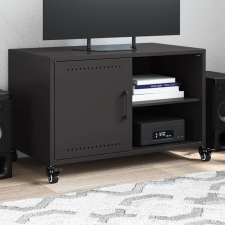 fekete acél TV-szekrény 68 x 39 x 43,5 cm bútor