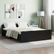  fekete ágykeret fej- és lábtámlával 135 x 190 cm ágy és ágykellék