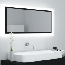 Fekete akril LED-es fürdőszobai tükör 100x8,5x37 cm fürdőszoba bútor