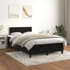  fekete bársony rugós ágy matraccal 120 x 200 cm ágy és ágykellék
