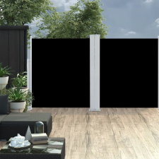  Fekete behúzható oldalsó napellenző 140 x 600 cm kerti bútor