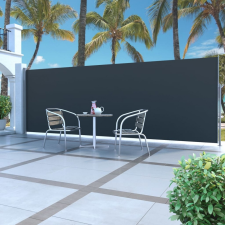 Fekete behúzható oldalsó napellenző 160 x 500 cm kerti bútor