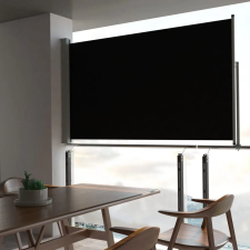  Fekete behúzható oldalsó terasz napellenző 140 x 300 cm kerti bútor