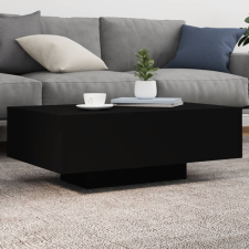  fekete dohányzóasztal LED-lámpákkal 85 x 55 x 31 cm bútor