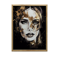 FEKETE ÉS ARANY KERET NÉLKÜLI FALI PLAKÁT NŐI 30x40 CM MATT grafika, keretezett kép