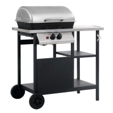  Fekete és ezüst gáz grillező 3 szintes kisasztallal grillsütő