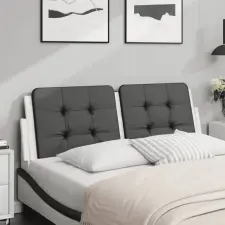  fekete és fehér műbőr fejtámla párna 140 cm lakástextília