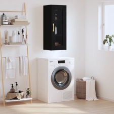  Fekete fali szekrény 34,5x34x90 cm bútor