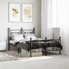  Fekete fém ágykeret fej- és lábtámlával 120 x 190 cm