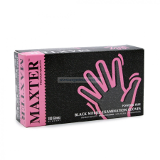  Fekete gumikesztyű - MAXTER nitril púdermentes vizsgálókesztyű 3,6g - L 100db gyógyászati segédeszköz
