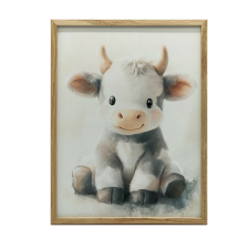 FEKETE KERETES FALI PLAKÁT ARNYI TEHÉN 50x70 CM grafika, keretezett kép