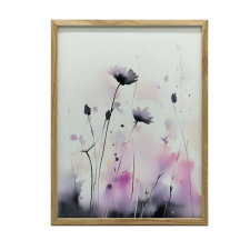 FEKETE KERETES FALI PLAKÁT LILA RÉT 40x50 CM grafika, keretezett kép