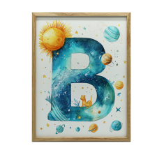 FEKETE KERETES PLAKÁT FALRA COSMOS MAT 50x70 CM grafika, keretezett kép