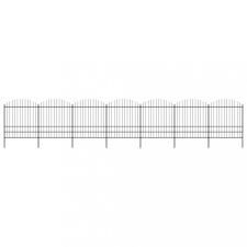  Fekete lándzsahegy tetejű acélkerítés (1,75-2) x 11,9 m kerti dekoráció