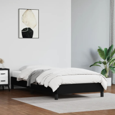 fekete műbőr ágykeret 100x200 cm ágy és ágykellék