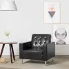  Fekete műbőr fotel 75 x 70 x 75 cm