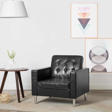  Fekete műbőr fotel 75 x 70 x 75 cm bútor
