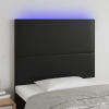  Fekete műbőr LED-es fejtámla 100x5x118/128 cm