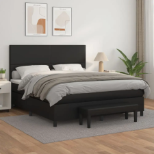  fekete műbőr rugós ágy matraccal 180 x 200 cm ágy és ágykellék