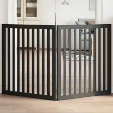 fekete nyárfa 2 paneles összecsukható kutyakapu 160 cm kutyafelszerelés