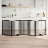  fekete nyárfa 4 paneles összecsukható kutyakapu ajtóval 320 cm