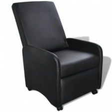  Fekete összecsukható műbőr fotel bútor