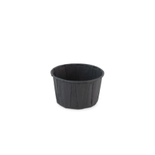 Fekete papírpoharak (FSC®), kerek, 120 ml, ø70 x h43mm, 100 db party kellék