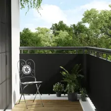 fekete polyrattan erkélyparaván 500x100 cm kerti bútor