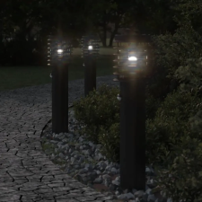  fekete rozsdamentes acél kültéri állólámpa érzékelővel 60 cm kültéri világítás
