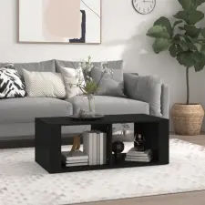 fekete szerelt fa dohányzóasztal 100 x 50 x 36 cm bútor