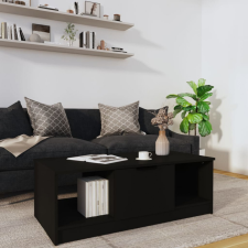  fekete szerelt fa dohányzóasztal 102 x 50 x 36 cm bútor