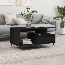 fekete szerelt fa dohányzóasztal 90 x 49 x 45 cm bútor