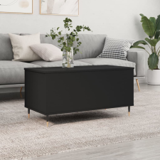 fekete szerelt fa dohányzóasztal 90x44,5x45 cm bútor