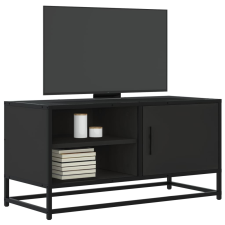 fekete szerelt fa és fém TV-szekrény 80x34,5x40 cm bútor