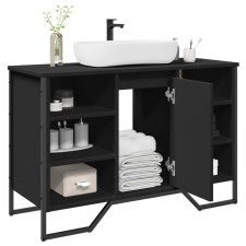  fekete szerelt fa fürdőszobai mosdószekrény 91 x 35 x 60 cm fürdőszoba bútor
