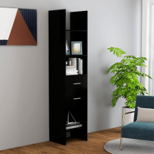  fekete szerelt fa könyvszekrény 40 x 35 x 180 cm bútor