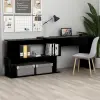 Fekete szerelt fa sarokasztal 200 x 50 x 76 cm