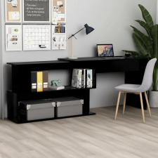  Fekete szerelt fa sarokasztal 200 x 50 x 76 cm bútor