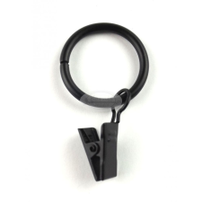  Fekete színű fém karika csipesszel 16 mm átmérőjű karnisrúdhoz karnis, függönyrúd