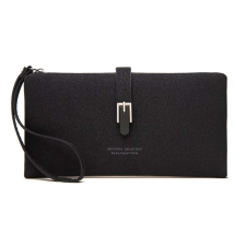  Fekete színű, nagy méretű női pénztárca csatos díszítéssel (0359) pénztárca